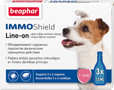 BEAPHAR IMMO Shield 3 пипетки капли для собак мелких пород