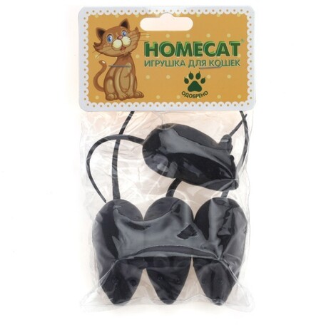 HOMECAT 4 шт 5 см игрушка для кошек мышки с пищалкой серые