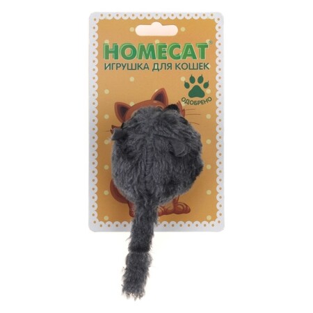 HOMECAT 6,5 см игрушка для кошек хомяк вибрирующий серый
