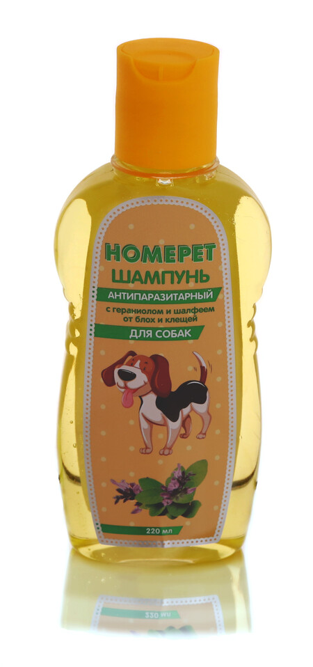 HOMEPET 220 мл шампунь для собак антипаразитарный с гераниолом и шалфеем от блох и клещей