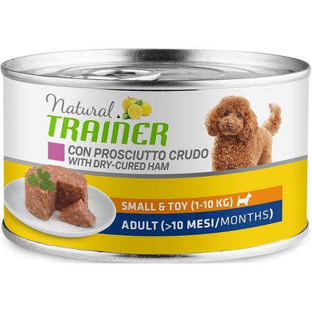 TRAINER NATURAL SMALL & TOY 150 г консервы для взрослых собак мелких и миниатюрных пород с сыровяленой ветчиной