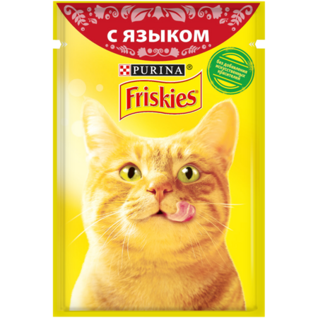 Friskies 85 г пауч консервы для кошек, с языком в подливе 1х24