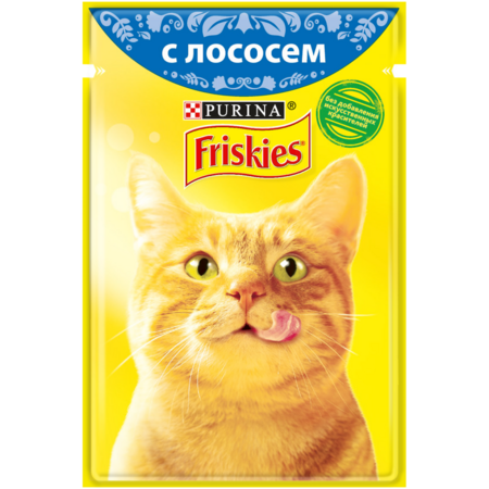 Friskies 85 г пауч консервы для кошек, с лососем в подливе 1х24