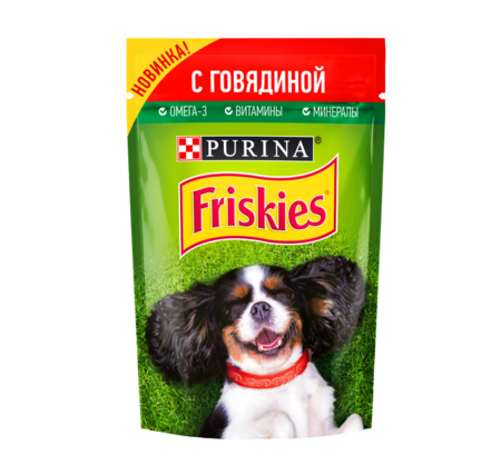 Friskies 85 г пауч консервы для взрослых собак, с говядиной 1х24