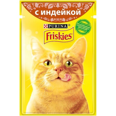 Friskies 85 г пауч консервы для кошек, с индейкой в подливе