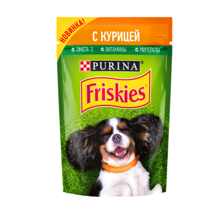 Friskies 85 г пауч консервы для взрослых собак, с курицей 1х26