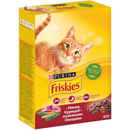 Friskies корм для взрослых кошек, с мясом и полезными овощами