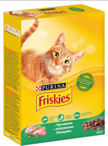 Friskies корм для взрослых кошек, с кроликом и полезными овощами