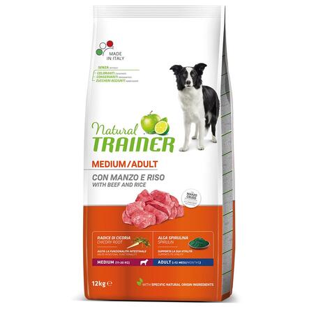TRAINER NATURAL MEDIUM ADULT 12 кг корм для взрослых собак средних пород с говядиной и рисом