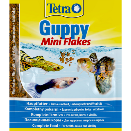TETRA GUPPY корм для рыб всех видов гуппи в хлопьях.