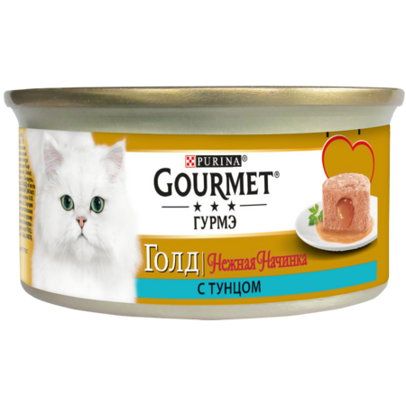 Gourmet Gold Нежная начинка 85 г банка консервы для кошек, с тунцом 1х12
