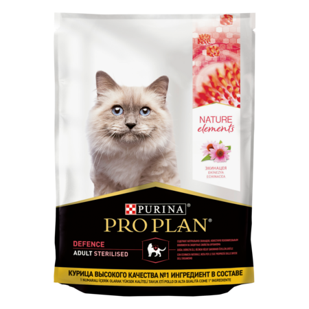 Pro Plan Sterilised NATURE ELEMENTS сухой корм для взрослых стерилизованных кошек и кастрированных котов, с высоким содержанием курицы