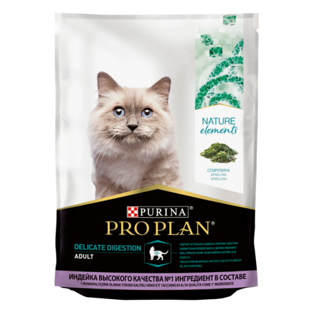 PRO PLAN® Nature Elements сухой корм для взрослых кошек при чувствительном пищеварении с индейкой