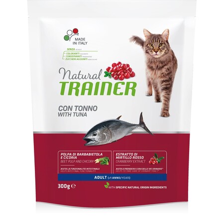 TRAINER NATURAL CAT ADULT WITH TUNA 300 г сухой корм с тунцом для взрослых кошек