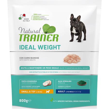 TRAINER NATURAL IDEAL WEIGHT MINI 800 г сухой корм для взрослых собак мелких и миниатюрных пород с избыточным весом c белым мясом