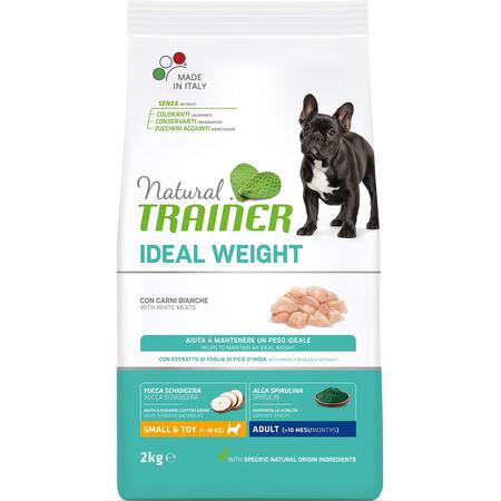 TRAINER NATURAL IDEAL WEIGHT MINI 2 кг сухой корм для взрослых собак мелких и миниатюрных пород с избыточным весом c белым мясом