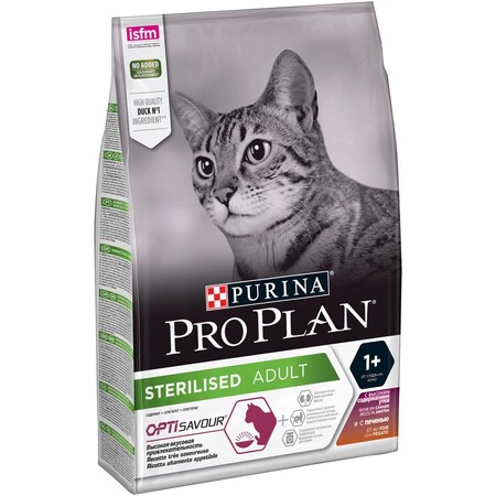 RO PLAN "Sterilised" с комплексом OPTISAVOUR сухой 1,5 кг + 400 г для кастрированных котов и стерилизованных кошек Утка & Печень