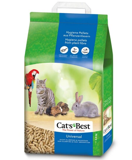 Cat`s Best Universal 10 л/5,5 кг древесный впитывающий наполнитель для кошачьих туалетов