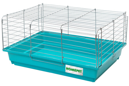 HOMEPET №1 58 см х 40 см х 30 см шаг прута 22 мм клетка для кроликов, хорьков и морских свинок бирюзовый-хром