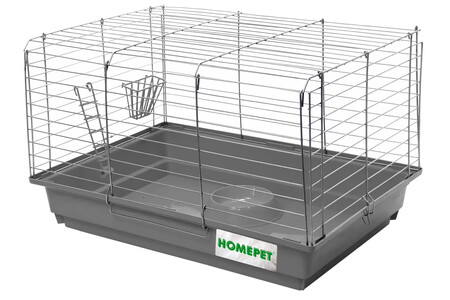 HOMEPET №2 58 см х 40 см х 38 см шаг прута 22 мм клетка для кроликов, хорьков и морских свинок свинок серый-хром