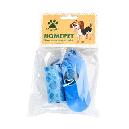 HOMEPET 2 х 20 шт пакеты для выгула собак с держателем