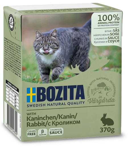 BOZITA Rabbit Tetra Pak 370 г консервы для кошек в соусе с кроликом