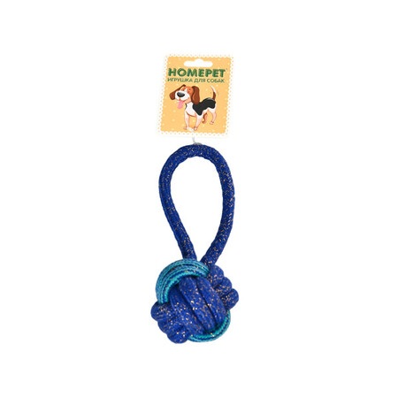 HOMEPET SEASIDE Ф 6 см х 22 см игрушка для собак узел из каната с петлей сине-голубой