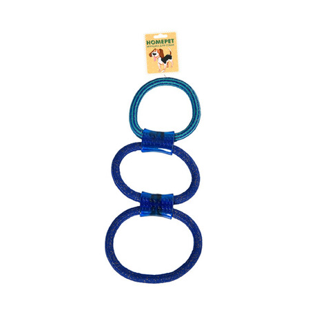 HOMEPET SEASIDE TPR 38 см игрушка для собак тяни-толкай из каната сине-голубой