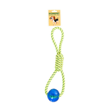 HOMEPET SEASIDE TPR 41 см игрушка для собак мяч на канате для игры на воде желто-синий