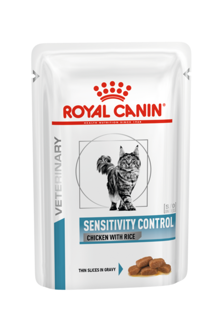 ROYAL CANIN VD SENSITIVITY CONTROL 85 г пауч ветеринарная диета для кошек с пищевой непереносимотью с курицей и рисом 1х24