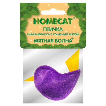 HOMECAT 5 см игрушка для кошек птичка мини с кошачьей мятой