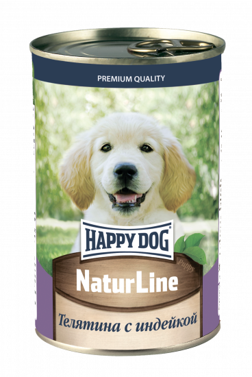 HAPPY DOG Natur Line 410 г консервы для щенков телятина с индейкой