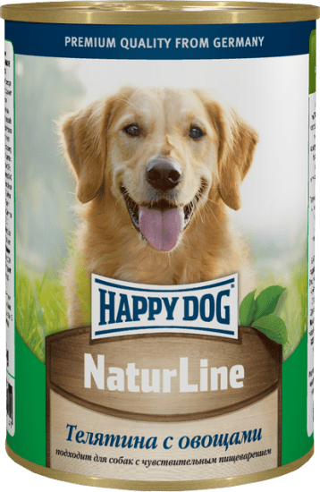 HAPPY DOG Natur Line 410 г консервы для собак телятина с овощами