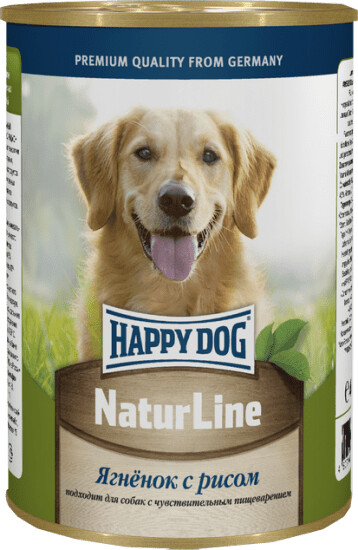 HAPPY DOG Natur Line 410 г консервы для собак ягненок с рисом