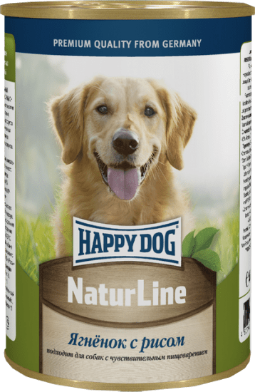 HAPPY DOG Natur Line 410 г консервы для собак ягненок с рисом