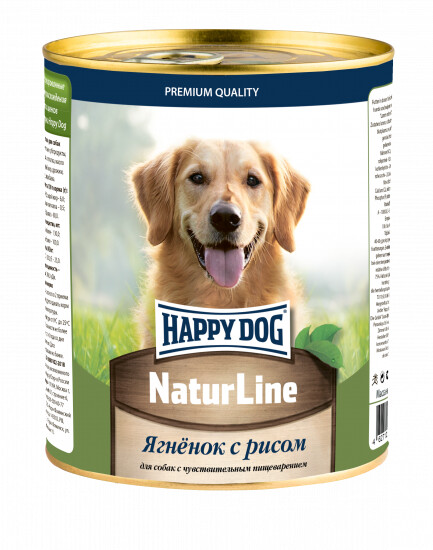 HAPPY DOG Natur Line 970 г консервы для собак с ягненком и рисом