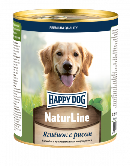 HAPPY DOG Natur Line 970 г консервы для собак с ягненком и рисом