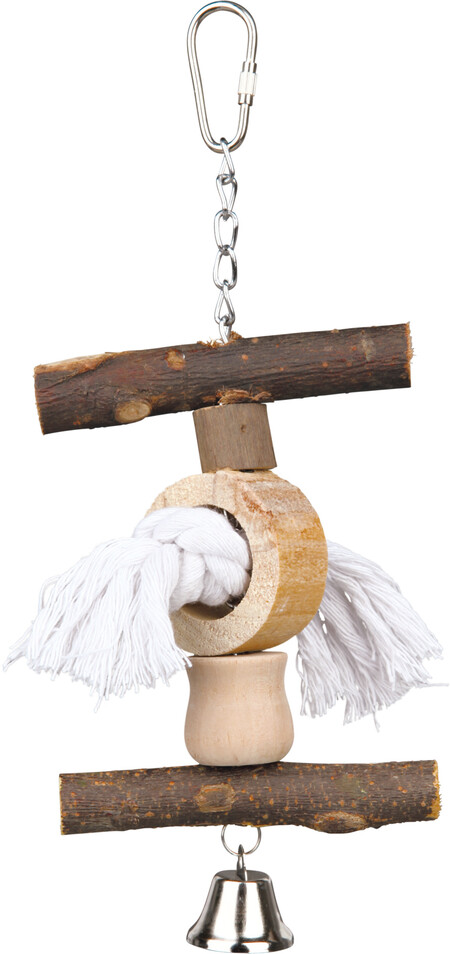 TRIXIE 38 см игрушка для птиц с колокольчиком и веревочкой