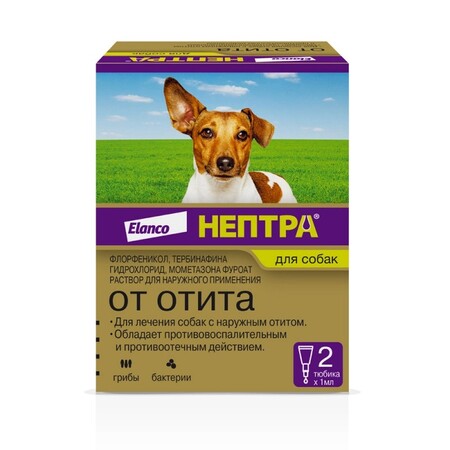 ELANCO НЕПТРА 2 пипетки раствор для лечения отитов у собак