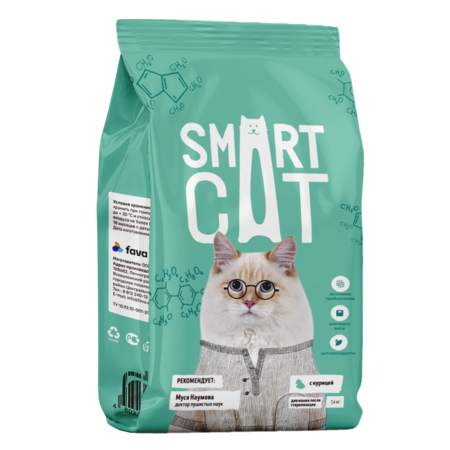 Smart Cat 1,4 кг сухой корм для стерилизованных кошек с курицей
