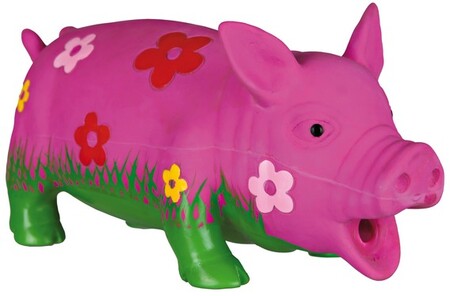 TRIXIE 20 см игрушка свинья в цветочек латексная