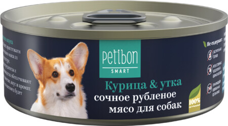 Petibon Smart 100 г консервы для собак рубленое мясо с курицей и уткой