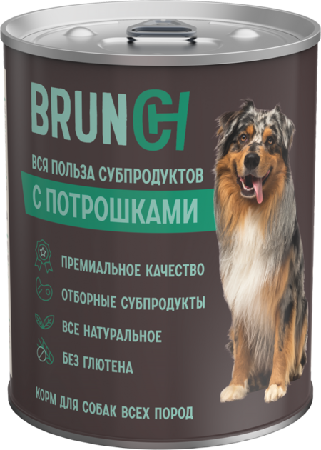 BRUNCH консервы премиум для собак всех пород с потрошками
