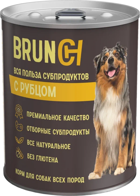 BRUNCH консервы премиум для собак всех пород с рубцом