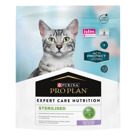 PRO PLAN ACTI PROTECT 400 г корм для стерилизованных кошек и кастрированных котов, с высоким содержанием индейки