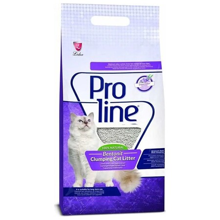 Proline 5 л комкующийся бентонитовый наполнитель для кошачьего туалета с ароматом лаванды