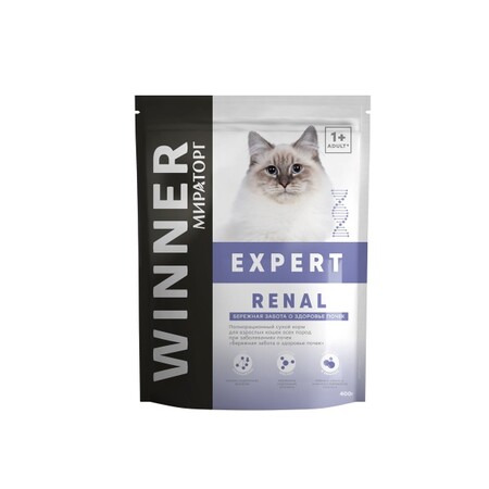 WINNER МИРАТОРГ Expert Renal 400 г сухой корм для взрослых кошек всех пород при заболеваниях почек