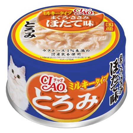 INABA Ciao Toromi 80 г консервы для кошек куриное филе с тунцом магуро и гребешком в сливочном бульоне