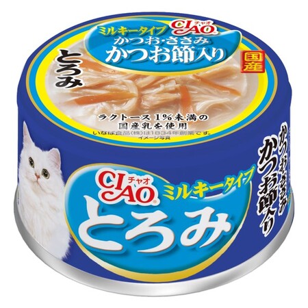 INABA Ciao Toromi 80 г консервы для кошек куриное филе с тунцом кацуо в сливочном бульон