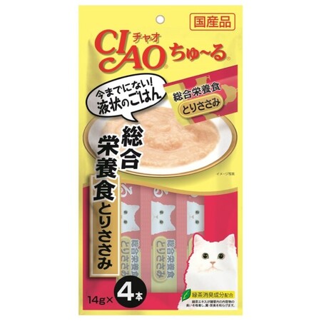 INABA Ciao Churu 4х14 г пюре для кошек для общего поддержания здоровья куриное филе